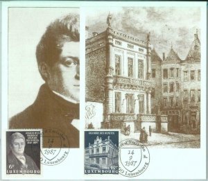 83715 - LUXEMBOURG - Postal History -  2 MAXIMUM CARD 1987 ARCHITECTURE