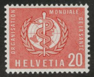 Switzerland Scott 5o28 MNH** Vermillion World Health Organization, WHO stamp