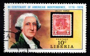 LIBERIA Scott 704 Used CTO  stamp on stamp