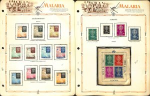 Malaria WW Topical Stamp Collection on 50 White Ace Pages, Mint Sets