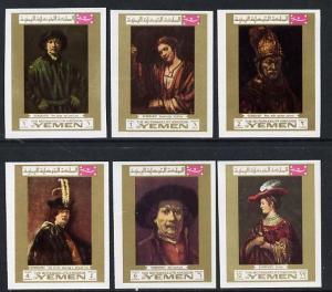 Yemen - Royalist 1969 Paintings by Rembrandt imperf set o...