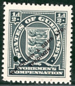 GB GUERNSEY REVENUE Stamp ½d WATERLOW SPECIMEN Compensation Mint MNG G2WHITE65