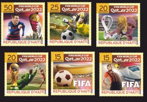 Stamps.World Cup in Qatar Soccer Haiti 2022 year , 6 stamps perforated