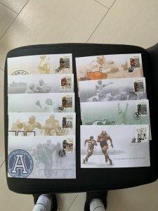 Canada CFL Grey Cup 100 Anniversary set of 9 FDC 2012