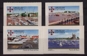 SHIP BOAT VESSELS sailing  YATCH SPORTIVE PORTS URUGUAY Sc#1647-50 MNH STAMP  