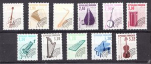1992 France Sc# 2273a-83 (pf12-13) Musical Instruments MNH postage stamps Cv$49