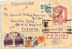 INDIA Registered *AID* Postal Stationery Cover JODHPUR HOSPITAL 1990 BL163