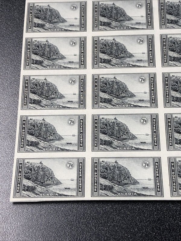 US 762 Acadia Imperf Sheet Of 50 Mint No Gum As Issued - SUPERB.