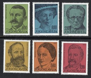 Thematic stamps YUGOSLAVIA 1975 WRITERS 1695/00 mint