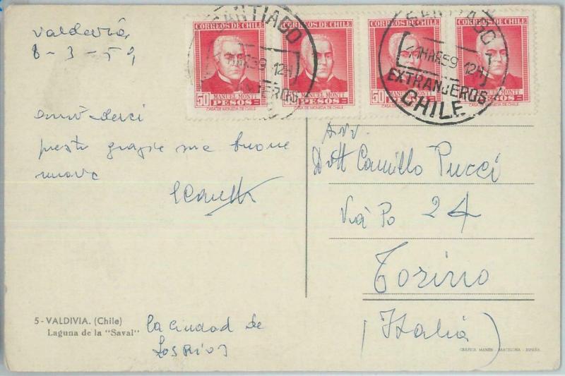 81561 - CHILE - POSTAL HISTORY -  POSTCARD  to ITALY  1959  Politics