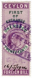 (I.B) Ceylon Revenue : Foreign Bill 1R 20c (First)