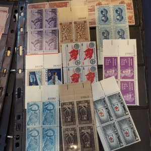 small collection of Plate Number blocks and single - MNH