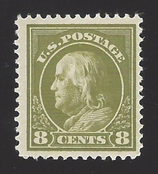 US #414 1912-14 Olive Green Wmk 190 Perf 12 MNH F-VF SCV $100