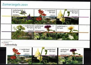 NETHERLANDS 2001 Mi. 1882-84, Bl. 70. Summer Stamps: Flowers, MNH / Mint