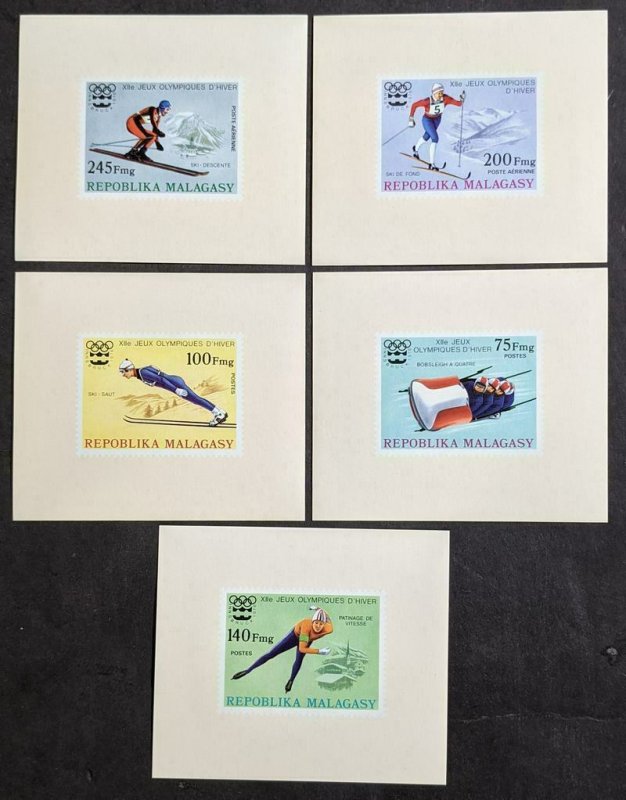 EDW1949SELL : MALAGASY 1976 Sc #538-40, C149-51 Olympics Scarce set Imperf pairs