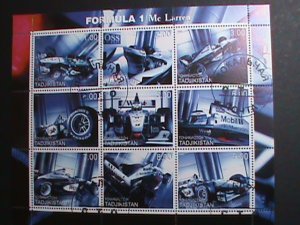 TAJIKISTAN -2000-MC LARREN-FORMULA 1-RACE CARS CTO SHEET VERY FINE