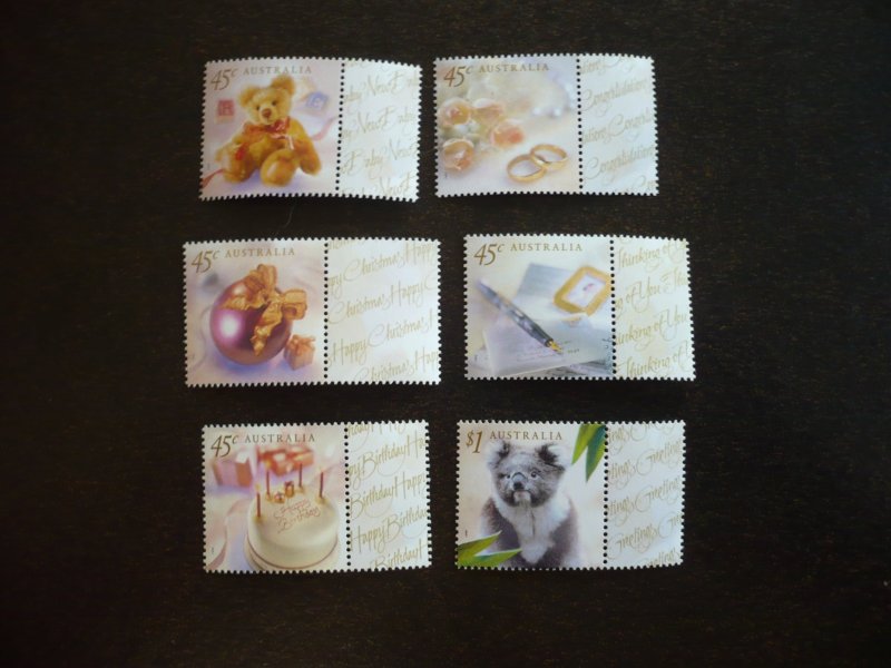 Stamps - Australia - Scott# 1773-1778-Mint Never Hinged Set of 6 Stamps + Labels