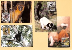 Madagascar WWF World Wild Fund for Nature maxicards lemurs