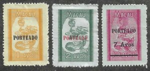 Macao J50-J52  Mint