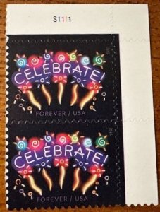 US # 5019 Celebrate pair w/plate # forever 2015 Mint NH