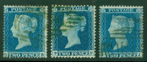 SG 19, 23 & 27. 2d's Fine used with green cancellations CAT £775+ 