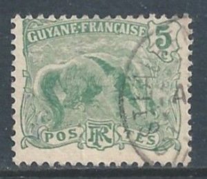 French Guiana #54 Used 5c Great Anteater