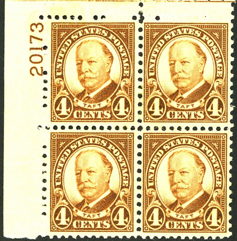 U.S. #685 MINT PL# BLOCK OF 4 OG NH