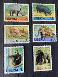Liberia 1976 Scott 763-768 CTO - African animals