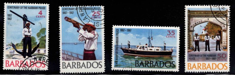 Barbados Scott 290-293 Used  CTO 1967 Harbor Police Centennial set