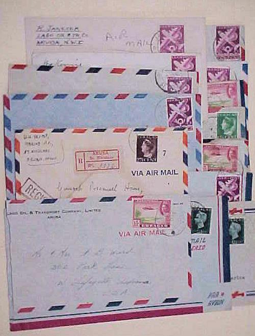 CURACAO ARUBA15 SMALL COVERS MOSTLY TO USA INCLUDES REGISTERED