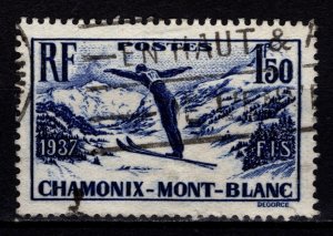 France 1937 Chamonix-Mont Blanc Skiing Week, 1f50 [Used]