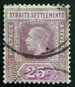 Malaya Straits Settlements 1921 KGV 25c Die I Type I MSCA USED SG#234 M2506