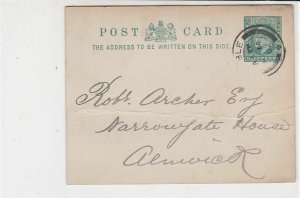 England 1902 Amble Cancel Re Payment Stamp Card to Alnwick Ref 34849