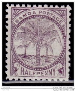 Samoa, 1886-1900, Palms 1/2p, Scott# 9d, MNG-no gum
