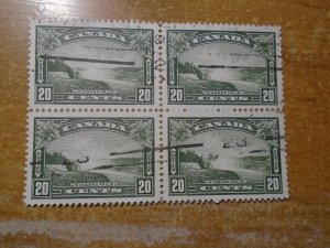 Canada  #  225    VF   used   Block of 4