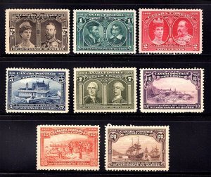 Scott 96-103, Quebec Tercentenary Issue, Complete Set, MLH-MH, F/VF, Canada 