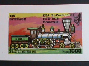 STATE OF ​OMAN STAMP-1976-BICENTENARY AMERICAN REVOLUTION-TRAIN IMPERF-MNH S/S