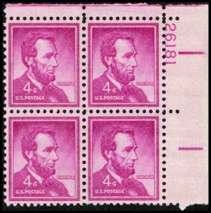 US #1036a LINCOLN MNH UR PLATE BLOCK #26181