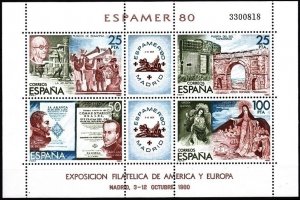 Spain 1980 Sc#2219 ESPAMER '80 ATLANTICA RUINS Sheetlet  (4) MNH