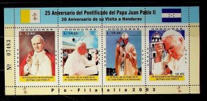 HONDURAS Sc C1142 NH SOUVENIR SHEET OF 2003 - POPE JOHN PAUL II