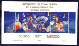 Mexico 1389 MNH 1985 Morelos Telecommunications Satellite IMPERF Souvenir Sheet