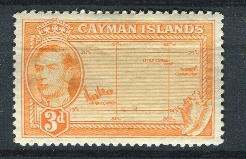 CAYMAN ISLANDS; 1938 early GVI issue fine Mint hinged 3d. value 