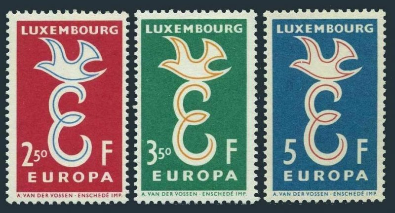 Luxembourg 341-343,MNH.Michel 590-592. EUROPE CEPT-1958.E and dove.