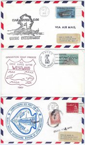 US 1950s 70s LARGE COLLECTION OF 32 US NAVY SHIP COVERS POSTED AT SEA ON DIFFERE