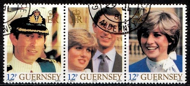 Guernsey 1981 SG. 235-237 Strip used (10833)