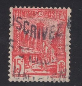 Tunisia   #112C  used  1945  mosque Tunis  15fr