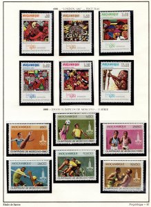 Mozambique vintage collection 1980 3 sheets #65-7 MH 27 stamps various themes G