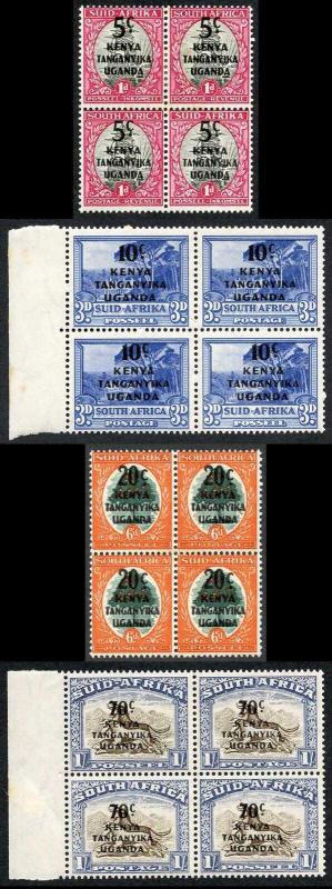 Kenya Uganda Tanganyika SG151/54 1941-42 KGVI 2 Sets Opt (Type T16)