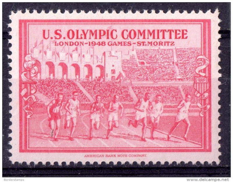 1948 London US Olympic Committee St Moritz Mint cinderella MY218 