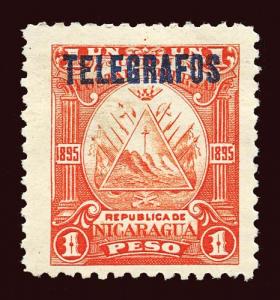 NICARAGUA Hiscocks #H55 1895 Telegrafos NG HR short perfs